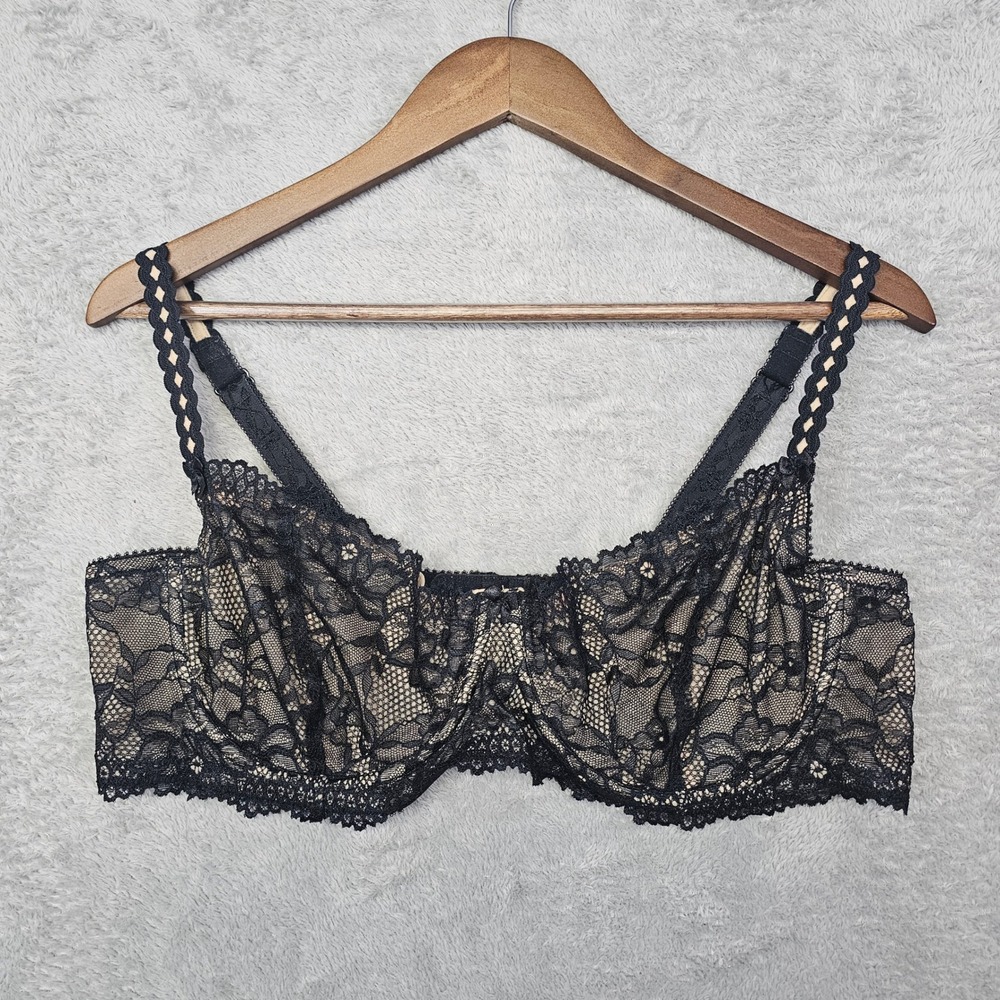 Torrid 42DD Black Lace Longline Underwire Bra Unlined Floral‎ Lace Plus Size